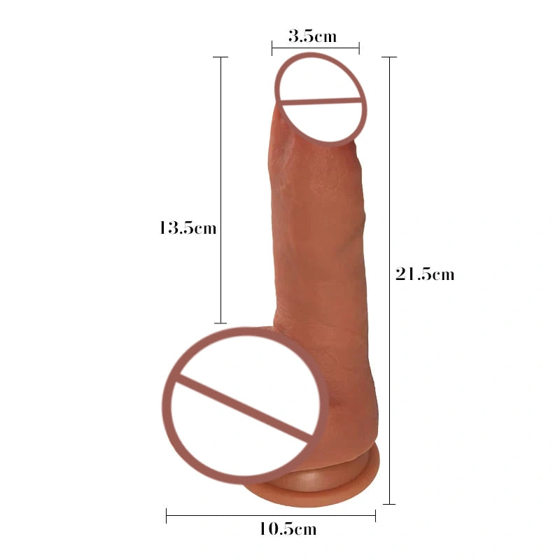 Realistische dildo met mollige testikels 3.5 CM